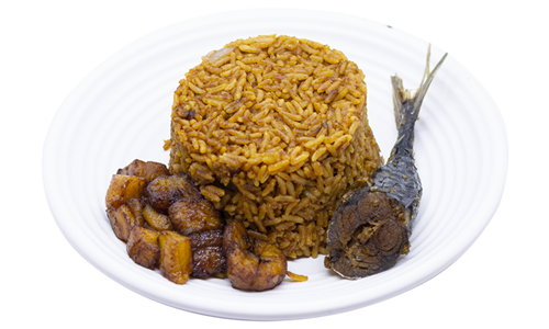 Jollof rice and Titus Fish